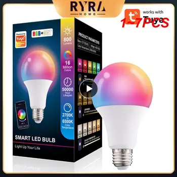 1 ~ 7 шт. Tuya Smart Led Bulb Light 10 Вт E27 B22 Tuya Control RGB + CCT Цветная светодиодная лампа работает с Alexa Home