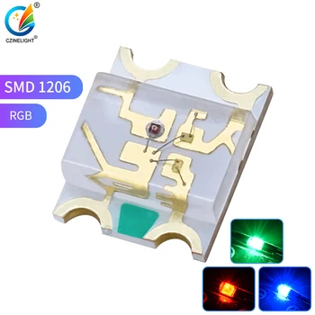 1000 шт./пакет 1206 SMD Светодиодный чип RGB Красный Зеленый Синий Полноцветный Общий анод Общий катод