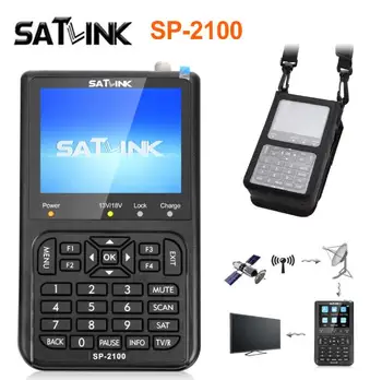 10PCS SATLINK SP-2100 DVB-S/S2 MPEG-2/4 Цифровой спутниковый искатель сигнала Измеритель 3,5-дюймовый цветной ЖК-экран SP 2100