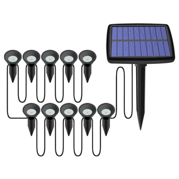 4X 10 в 1 Солнечные фонари на открытом воздухе Водонепроницаемый солнечный газон Свет на солнечной энергии для украшения садовой дорожки и бассейна