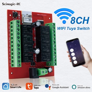 8CH Tuya Smart Wifi Switch Модуль реле домашней автоматизации DC 12 В 24 В APP Пульт дистанционного управления 8-канальный приемник для Alexa Google Home