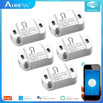 AUBESS 16/10A Tuya WiFi Smart Switch Control Модуль автоматизации умного дома Голосовое управление через приложение Alexa Google Home Smart Life