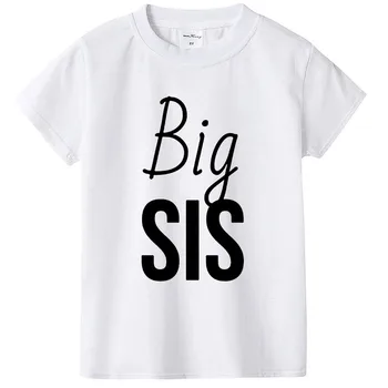 Big Bro Big Sis Lil Bro Lil Sis Детская футболка Детские футболки Детский подарок Лето с коротким рукавом Семейный матч Брат и сестра Футболка