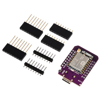 D1 MINI ESP8266 WiFi Плата разработки CH340C Встроенный модуль ESP-07/07S с контактами Type-C USB Беспроводной 32-битный микроконтроллер