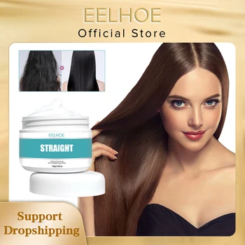 EELHOE Кератиновый крем для выпрямления волос Более быстрое разглаживание Вьющиеся вьющиеся коллагеновые протеины Корректирующие средства по уходу за волосами