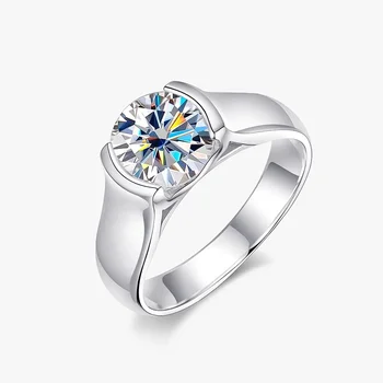 Fashion 2 Carat D Красочное женское обручальное кольцо из муассанита 18K Platinum Boutique Jewelry