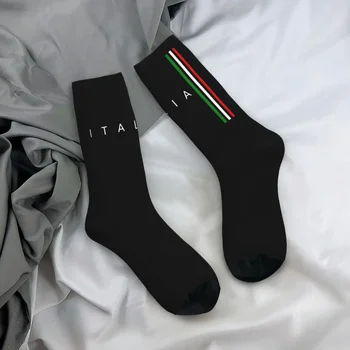 Fashion Italia Баскетбольные носки Италия Итальянский флаг Полиэстер Средняя трубка Носки для женщин Мужчины Впитывающие пот