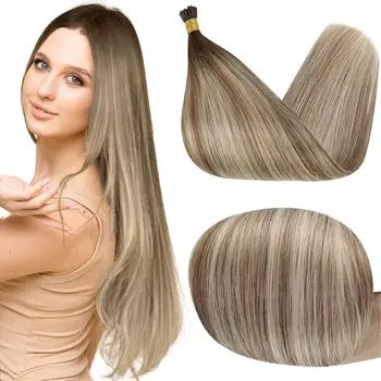  Full Shine Наращивание волос I Tip Наращивание волос 50 г Машина Remy Наращивание человеческих волос Keartin Capsule Fusion Piano Color