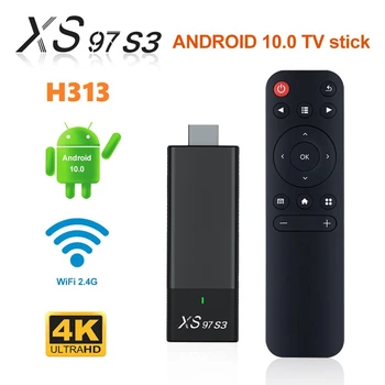 RISE-XS97 S3 Smart TV Stick Приставка H313 Интернет HDTV 4K HDR TV Ресивер 2.4G 5.8G Беспроводной Wi-Fi Android 10 Медиаплеер