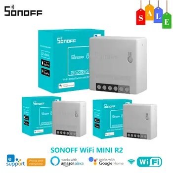 SONOFF WiFi MINI R2 DIY Smart Switch Таймер Беспроводные переключатели Автоматизация умного дома работает с приложением Alexa Google Home vIa eWelink