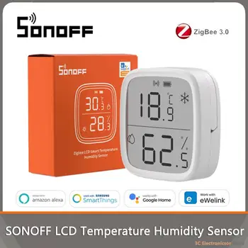 SONOFF Zigbee ЖК-датчик температуры и влажности SNZB-02D Монитор температуры экрана Умный дом Сцена для Google Home Alexa EWelink