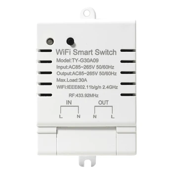 Tuya Smart Wifi Switch DIY Таймер AC 85-265V Switch 30A Power Monitor Kwh для Alexa Google Home