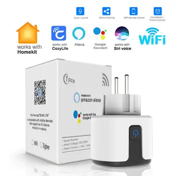 WiFi Homekit Socket Smart EU Plug 16A Power Monitor Timer Function For Apple Product Support Google Home SmartThings Siri Alexa