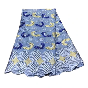 Африканская швейцарская вуаль кружевная ткань с камнями хлопковая швейцарская кружевная вышивка для женского платья 5 ярдов