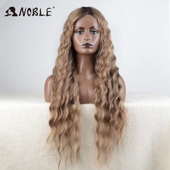 Благородный косплей синтетический кружевной парик 30-40 дюймов длинный волнистый парик омбре блондинка парик синтетические волосы парик для черных женщин кружевной парик