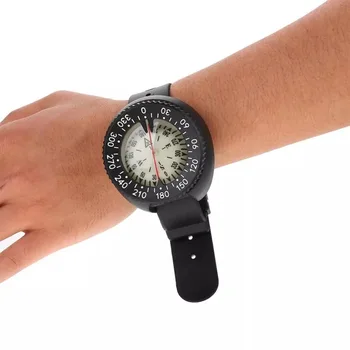 Водонепроницаемый компас для дайвинга Подводный компас для кемпинга с браслетом Дайвинг Акваланг Ремешок для часов Флуоресцентный циферблат Компас 80 м