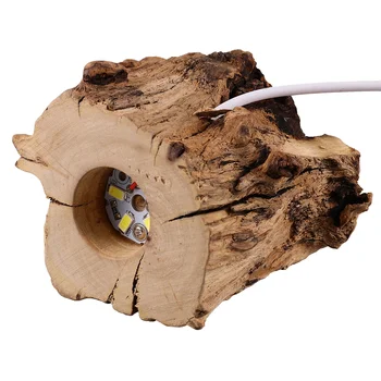 Деревянная подставка для хрустального шара Подставка для ночника в форме пня USB-зарядка Светодиодный держатель
