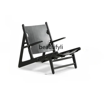 Дизайнер диванного кресла из массива дерева в японском стиле Креативный испанский охотничий стул B & B Home Balance Мебель для отдыха