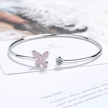 инкрустированный циркониевый открытый браслет-бабочка женский креативный лист лотоса сладкий и милый простой модный браслет с дикой стрекозой