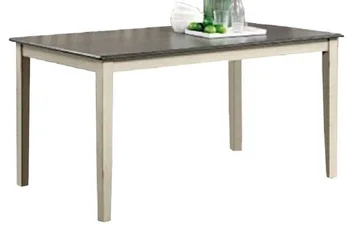 Мебель для столовой 1шт Обеденный стол Только двухцветный дизайн Античный белый / серый стол из массива дерева