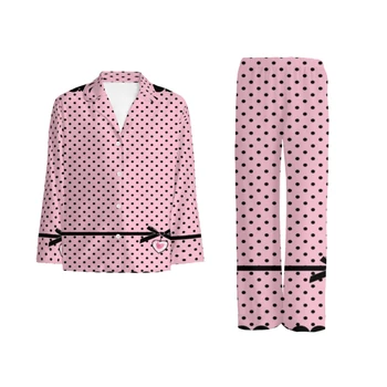 Розовая клетчатая серия Набор одежды для сна с принтом Новые пижамы с длинным рукавом Новые пижамные комплекты Ночь Новая зима