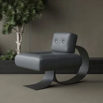 Современный простой односпальный диван в итальянском стиле Легкий роскошный стул для отдыха из нержавеющей стали специальной формы