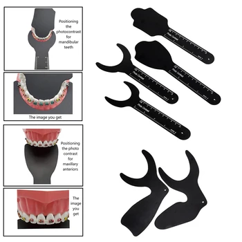 Стоматологическая ортодонтическая доска с черным фоном Фото Изображение Контрастная доска Оральная щечная пластина с отметкой шкалы